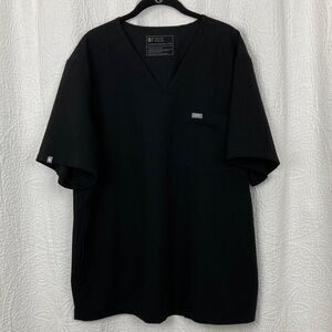 Figs Men's Classic Black V-Neck Scrub Top sz XXL
